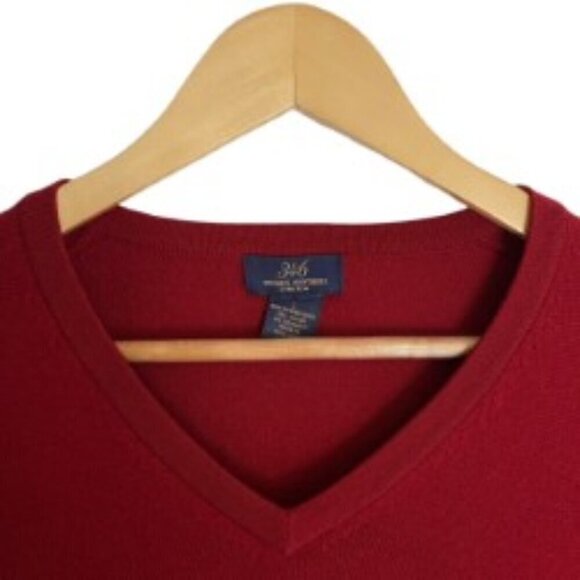 Brooks Brothers Rust V Neck Merino Wool Sweater Large - Picture 2 of 3